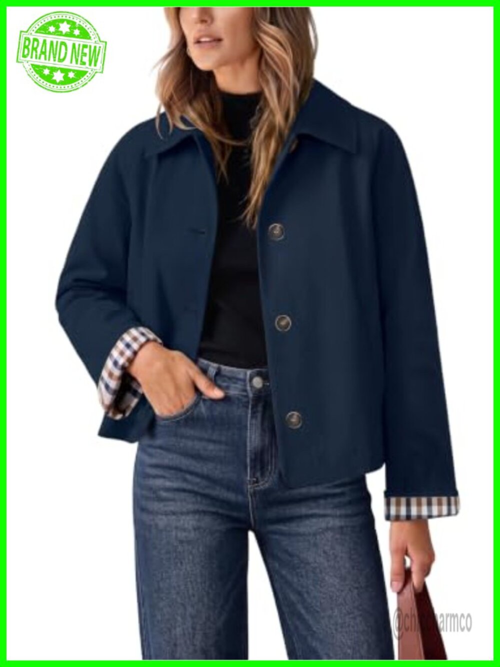 Oversized Cropped Trench Coat Lightweight Casual Jacket